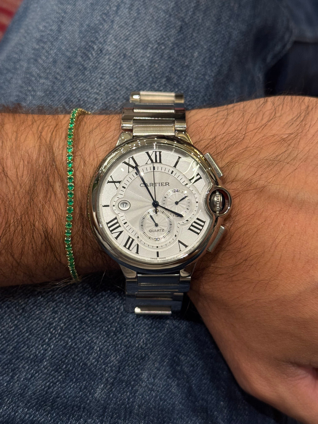 Cartier Ballon Bleu Chronograph de 44 mm  de diámetro.