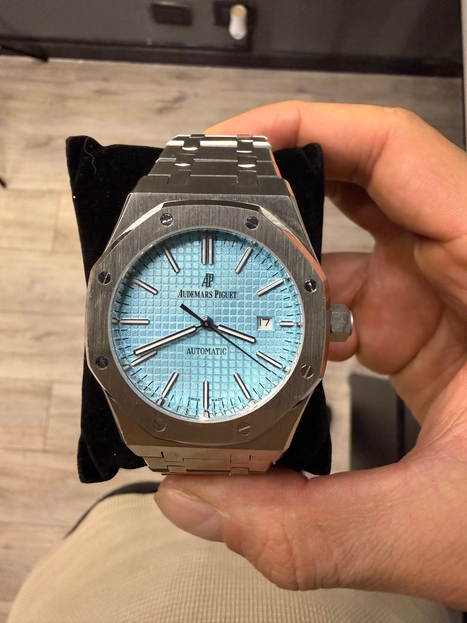 Audemars Piguet Seiko Mod Royal Oak "Ice Blue" NH35 de 42 mm de diámetro