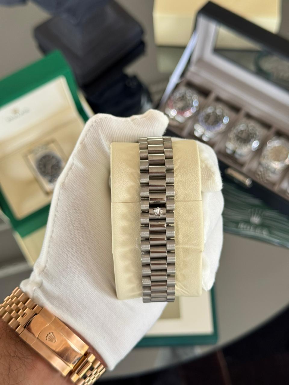 Rolex Datejust 36 Plateado Fondo Azul - de 36 mm de Diametro