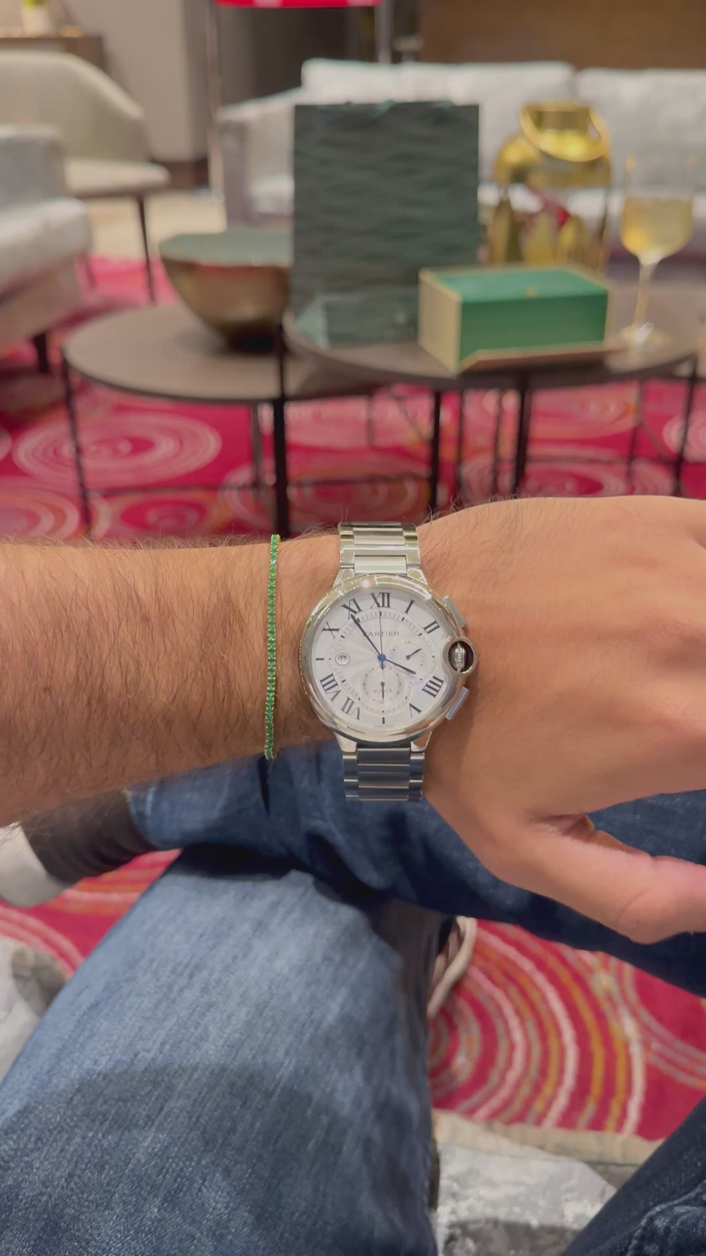 Cartier Ballon Bleu Chronograph de 44 mm  de diámetro.